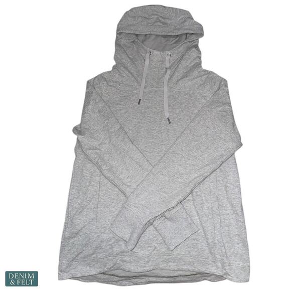 Lululemon Grey Hooded Long Sleeve Pullover Sweatshirt Women’s Size 8 Comfy Fit - Picture 4 of 8